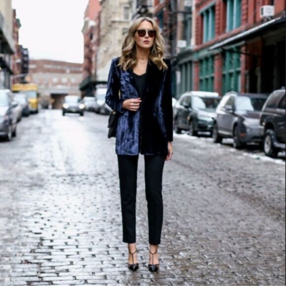 Theory Testra 2B Sevona Stretch Wool Classic Crop Pants Black 10 - Picture 2 of 8